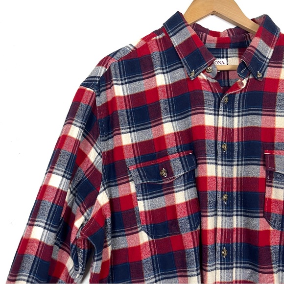 Merona Mens Button Down Front Flannel Sz XXL 100% Cotton - Picture 2 of 8